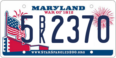 MD license plate 5BK2370