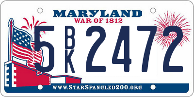MD license plate 5BK2472