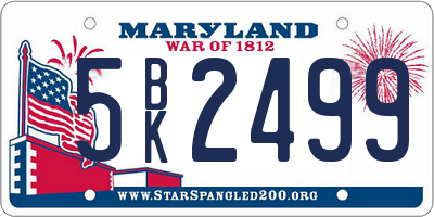 MD license plate 5BK2499