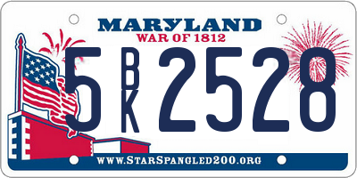 MD license plate 5BK2528