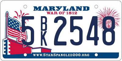 MD license plate 5BK2548