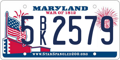 MD license plate 5BK2579