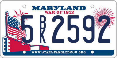 MD license plate 5BK2592