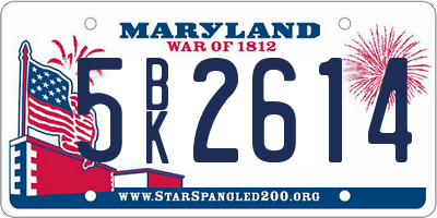 MD license plate 5BK2614