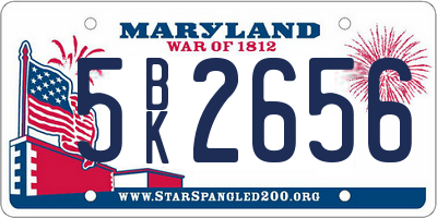 MD license plate 5BK2656