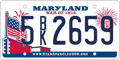 MD license plate 5BK2659