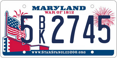 MD license plate 5BK2745