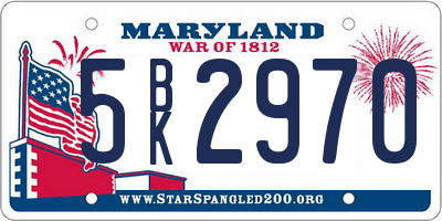 MD license plate 5BK2970
