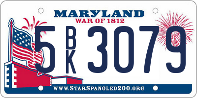 MD license plate 5BK3079