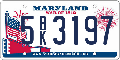 MD license plate 5BK3197