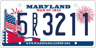 MD license plate 5BK3211