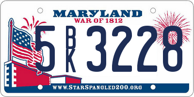 MD license plate 5BK3228