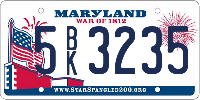 MD license plate 5BK3235
