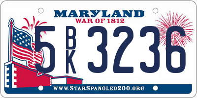 MD license plate 5BK3236