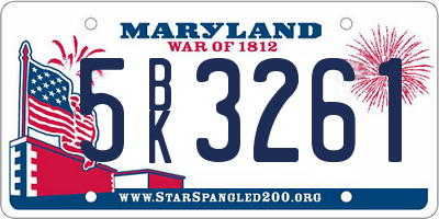 MD license plate 5BK3261