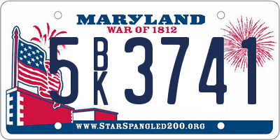 MD license plate 5BK3741