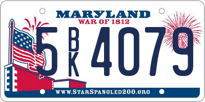 MD license plate 5BK4079