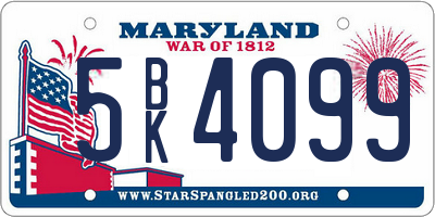 MD license plate 5BK4099