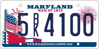 MD license plate 5BK4100