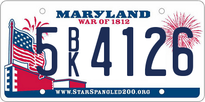 MD license plate 5BK4126