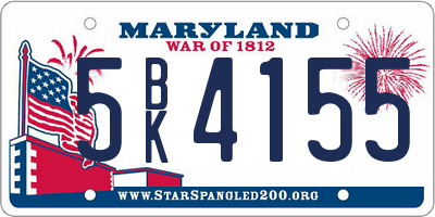 MD license plate 5BK4155