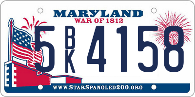 MD license plate 5BK4158