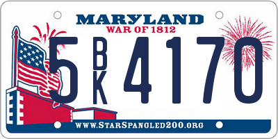 MD license plate 5BK4170
