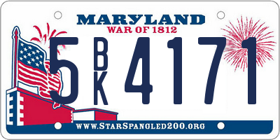 MD license plate 5BK4171