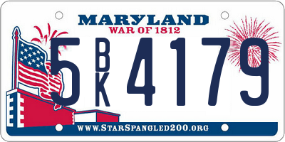 MD license plate 5BK4179