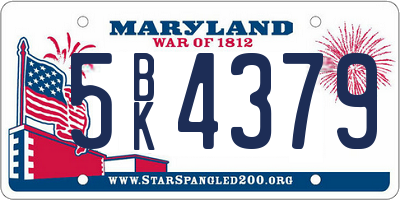 MD license plate 5BK4379