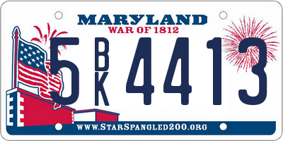 MD license plate 5BK4413
