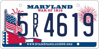 MD license plate 5BK4619