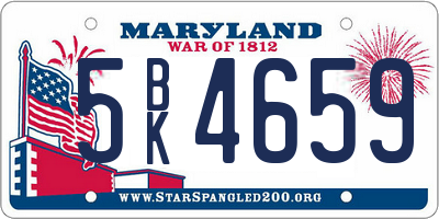 MD license plate 5BK4659