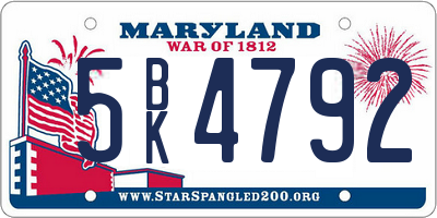 MD license plate 5BK4792