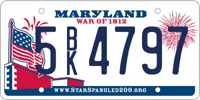 MD license plate 5BK4797