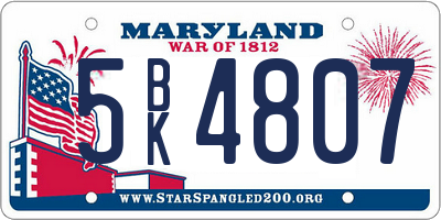 MD license plate 5BK4807