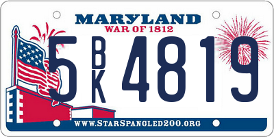 MD license plate 5BK4819