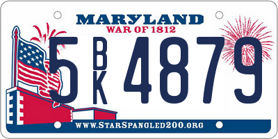 MD license plate 5BK4879