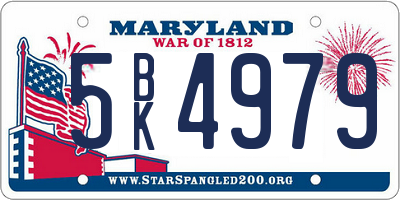 MD license plate 5BK4979