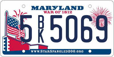 MD license plate 5BK5069