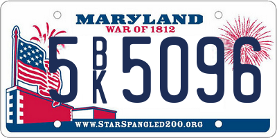 MD license plate 5BK5096