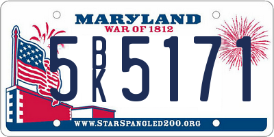 MD license plate 5BK5171