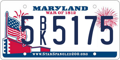 MD license plate 5BK5175