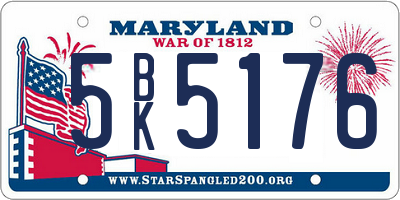 MD license plate 5BK5176