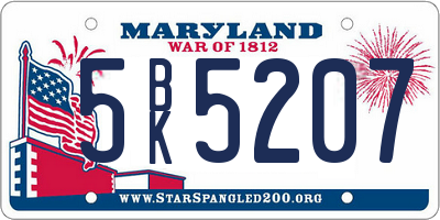 MD license plate 5BK5207