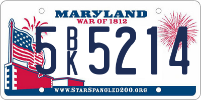 MD license plate 5BK5214