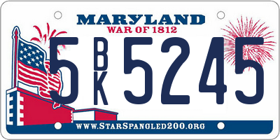 MD license plate 5BK5245