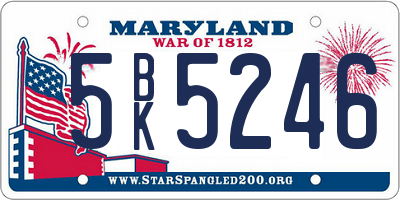 MD license plate 5BK5246
