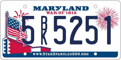 MD license plate 5BK5251