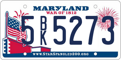 MD license plate 5BK5273